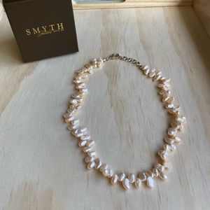 Pressed Pink Freshwater Pearl Necklace